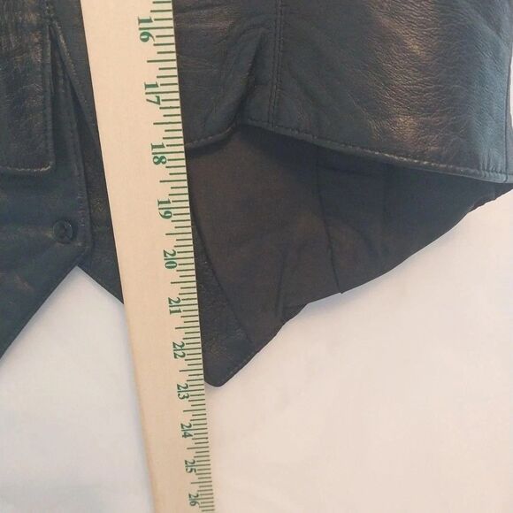 Vintage Diamond Leathers Women's Motorcycle Vest Sz 10 Black Goth Moto Bikercore - Picture 7 of 9